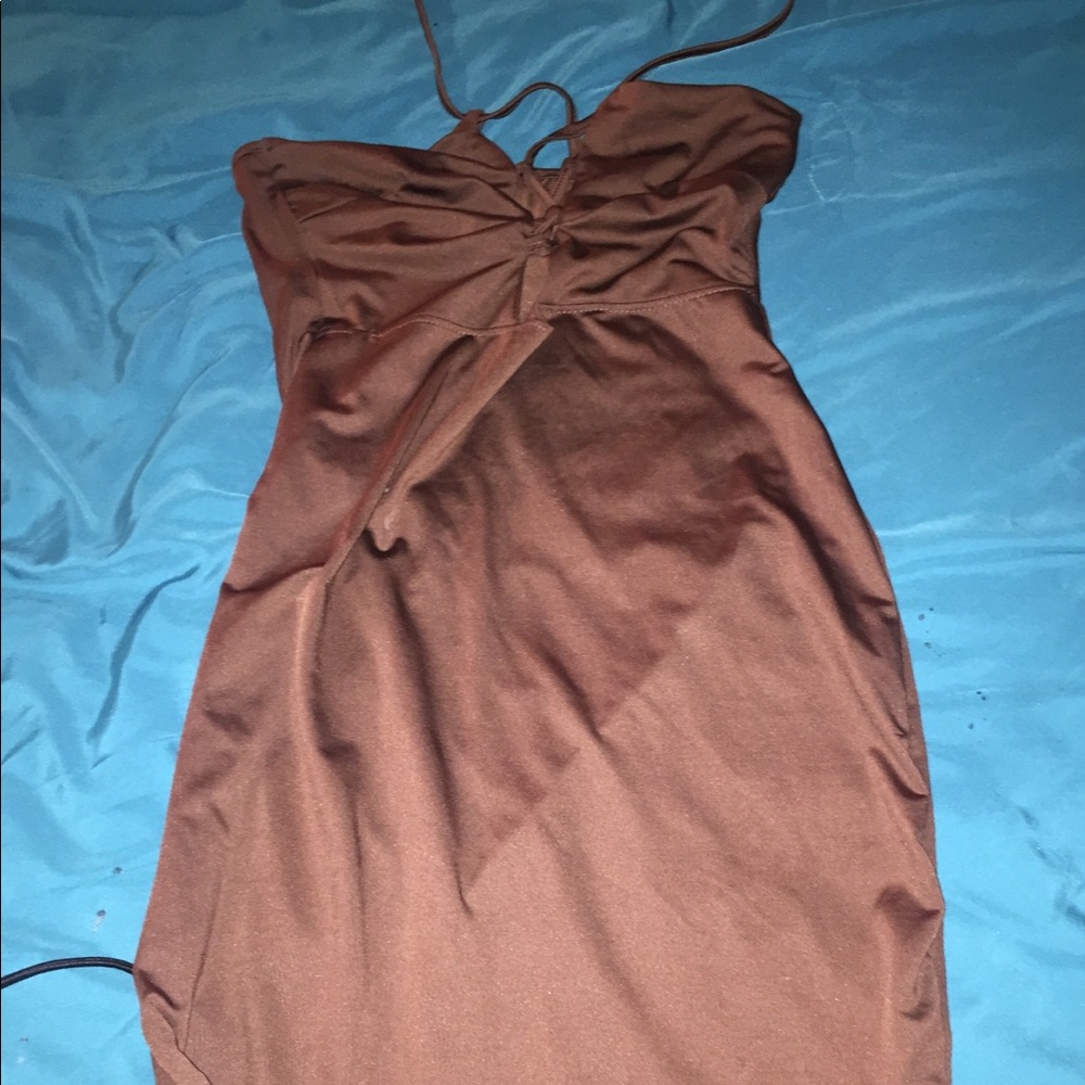 Midi neck tie dress